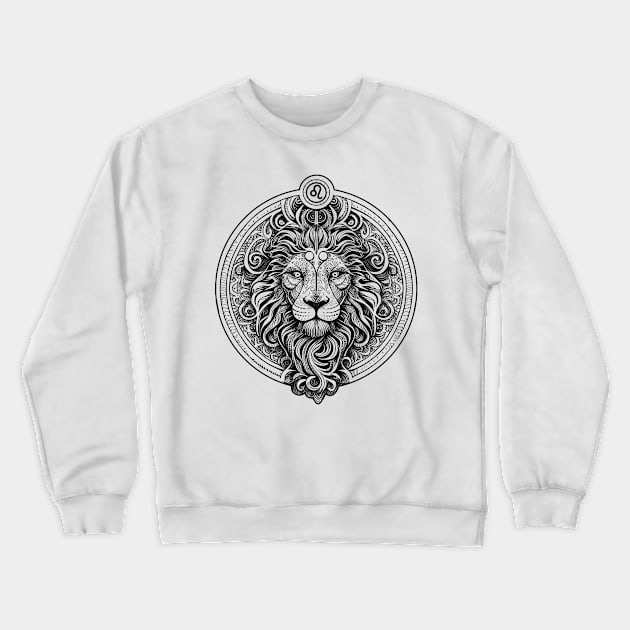 lion head art Crewneck Sweatshirt by elangkarosingo